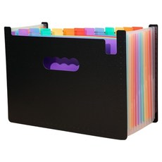 Prari A4 開放式風琴式口袋文件夾 開放式 13層, 1個, 黑色