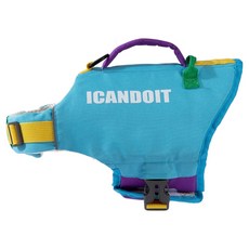 I LOVE PET Dog Can Do It 狗狗救生衣, 藍色, 1個