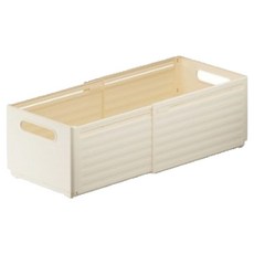 可調節長度折疊式收納整理盒 + 高級標籤貼紙組, 奶油色, 3套