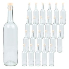 공병상회 와인병WC 코르크 투명 750ml 24p + T형 마개 일반 24p 세트, 1세트