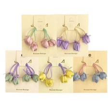 Kids Day 女童用鬱金香球球髮圈 5對組