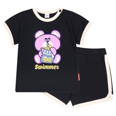 MilkBaby 아동용 통기성 스위머 오늘도 즐거워 상하복 세트