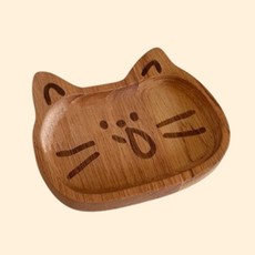 머니풀 애니멀 친구들 고무나무 미니 쟁반 우드 캣