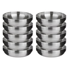 plala All Satin 雙層冷麵碗 21, 銀色, 10個