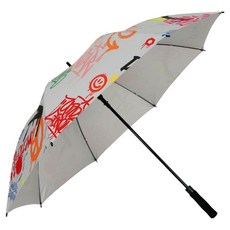 PERSIANCAT 塗鴉圖案亮點遮光高爾夫傘 P5FUUM01, 1個, 淺灰色