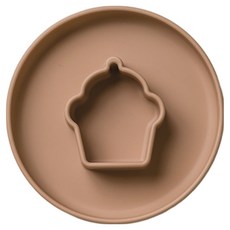 브릭오 유아용 베이커리 디쉬볼 토핑 이유식 실리콘 식판, 머핀 핑크, 1개