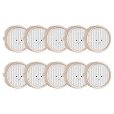 I'CLE 防觸電矽膠插座保護套, 笑臉奶油色, 10個