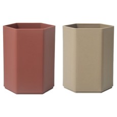 Roi 簡約六角辦公室書桌筆筒 2件組, 1套, A05