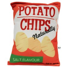 Blank Dog 狗狗零食袋啾啾沙沙聲玩具, 橘色, 1個