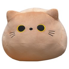 ARTJOY 圓滾滾貓咪娃娃抱枕, 棕色
