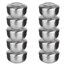 plala 全緞面雙層餐碗, 銀色, 10個