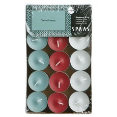 SPAAS 多色紙盒小茶燭香氛蠟燭, 30個, 12 絲絨奢華, 14g