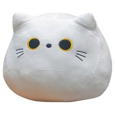 ARTJOY 圓滾滾貓咪娃娃抱枕, 白色黃眼