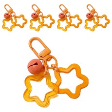 LUCY MARKET 雙星鑰匙圈, 5個, 橙色