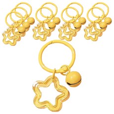 LUCY MARKET 星星 & 鈴鐺 鑰匙圈, 黃色, 10個