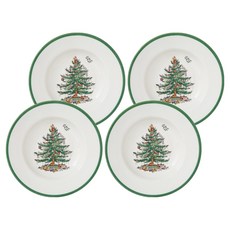 스포드 크리스마스트리 스프접시, 혼합색상, 4개, 23cm