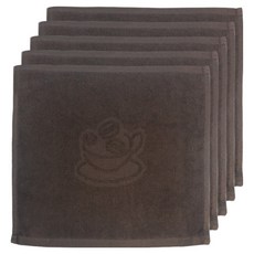 Barista 純棉咖啡廳抹布 棕色, 5個