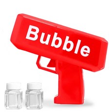 BABO 自動泡泡錢錢槍 + 泡泡液 2入組, 1套, 紅色