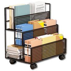 斯卡威茲多功能書架手推車, 黑色45, 3層