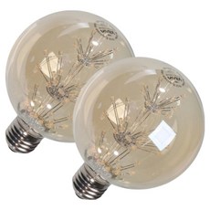 LISHIN Vitson Wonha Edison LED雪花燈泡 1.8W G80-G, 黃光色, 2個