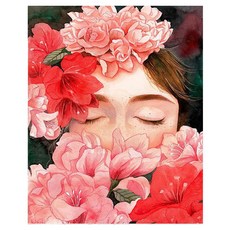 KUMI HANDS 少女帆布型鑽石畫 30 x 40 cm, A, 1個