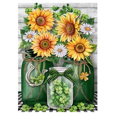 KUMIHANDS 家居裝飾 向日葵畫布型鑽石畫, 1個, A