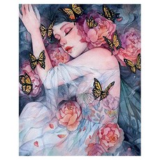 KUMI HANDS 少女帆布型鑽石畫 30 x 40 cm, E, 1個