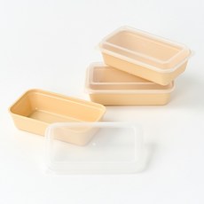 Modern House 預先準備的備餐單層便當盒, 黃色, 3個