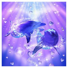 KUMI HANDS 海豚畫布型鑽石畫 30 x 40 cm, C, 1個