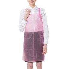 예경 고주파 우레탄 방수 앞치마 H형 소 PO-05, 16반투명분홍색, 1개