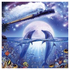 Kumi Hands 海豚帆布型鑽石畫 30 x 40 cm, A, 1個