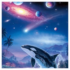 KUMI HANDS 海豚畫布型鑽石畫 30 x 40 cm, D, 1個