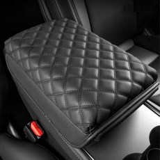 CRONICLE 特斯拉 Model 3 Highland 菱格紋中央扶手收納套 扶手墊 一般款, 黑色, 1個