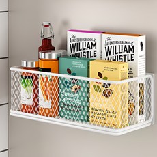 내집꿀템 무타공 냉장고 부착 현관문 자석선반, 화이트, 1개