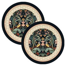 소니오 원형 플라워 플레이스 테이블 매트, 04 정글라인, 2개, 30 x 30 cm