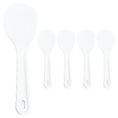 Ilsangsokbanzzak 不易沾黏飯粒的壓花飯匙 大, 白色, 5個