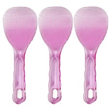일상속반짝 밥알이 잘 붙지 않는 엠보싱 주걱 소, 핑크, 3개