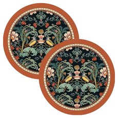 소니오 원형 플라워 플레이스 테이블 매트, 01 숲속, 2개, 40 x 40 cm