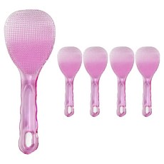 일상속반짝 국내생산 밥알이 잘 붙지 않는 엠보싱 주걱 소, 핑크, 5개