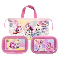 流星抓抓樂Tinyping野餐便當盒 2種+包包組, 1套, 歐若拉萌可(便當盒), 王子萌可(便當盒)