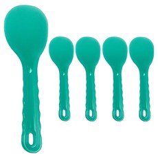 Ilsangsokbanzzak 飯粒不會黏的壓花飯勺 大, 綠色, 5個