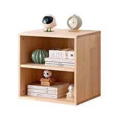 HAPPY LiFE 實木可堆疊置物櫃 有隔板 12016, 原木色