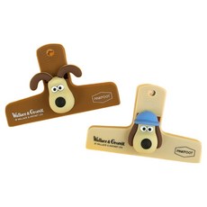 PINKFOOT W & G 角色夾 2件組, 2個, 米色, 棕色