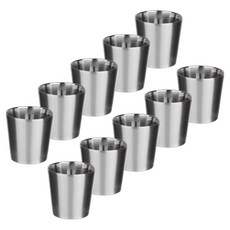 plala 全緞面雙層水杯, 銀色, 10個