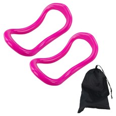 Elsso 伸展皮拉提斯瑜伽環 2入, 硬質粉, 2個