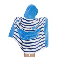 House Fit 鯨魚連帽海灘巾, 藍色, 1個