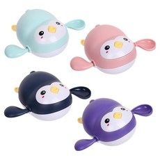 企鵝洗澡遊戲玩具4件組, 藍色, 綠色, 粉紅色, 紫色, 1個