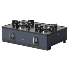 Haatz Bau型 獨立式自動火焰調節雙口瓦斯爐 珠光海軍藍 顧客自行安裝, LPG, HFG-2382NVAF