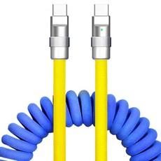 Other Us C-C 彈簧高速充電線, 藍黃色, 1個, 65cm