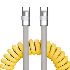 아더어스 코일 C-C 고속충전 케이블, 65cm, 옐로, 1개